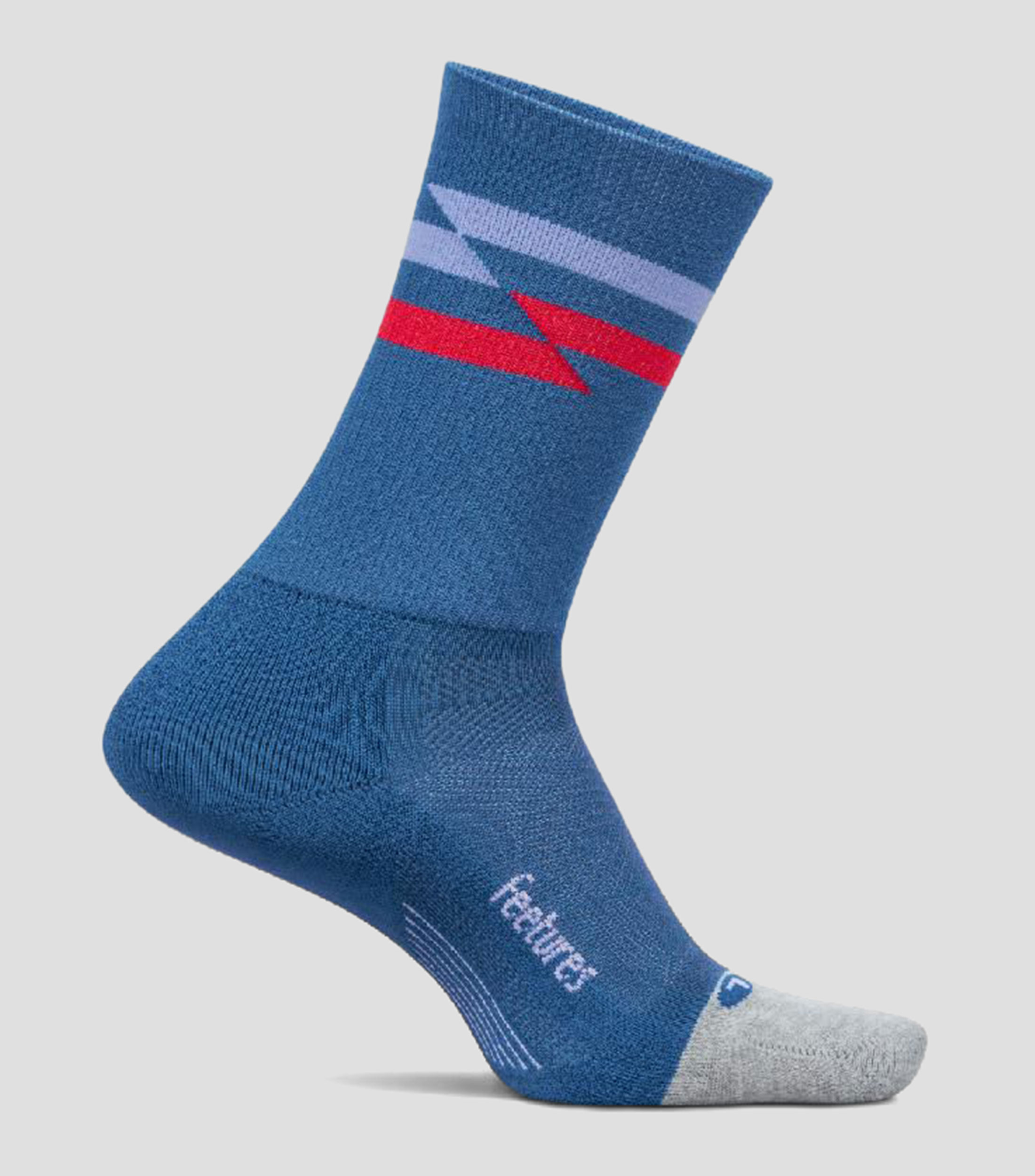 Calcetín con relámpagos de compresión Elite Cushion Crew Azul Hombre